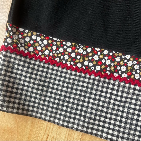 NWT Vintage 90s Y2K Cottage Core Gingham Floral Trim Skirt - Picture 7 of 7